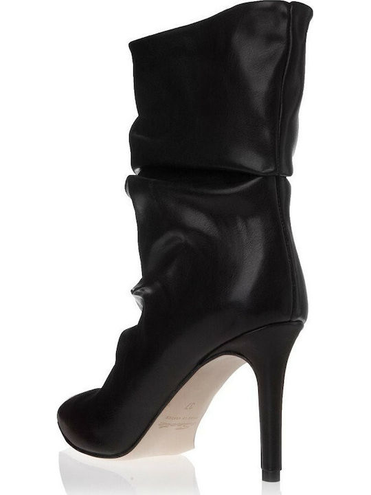 Damen Chelsea Stiefeletten mit hohem Absatz Schwarz