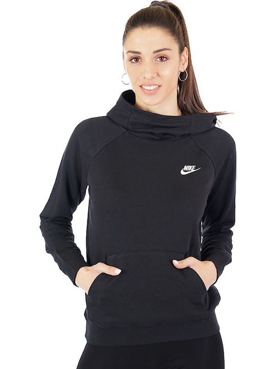 Sportswear Essentials Γυναικείο Φούτερ με Κουκούλα Μαύρο