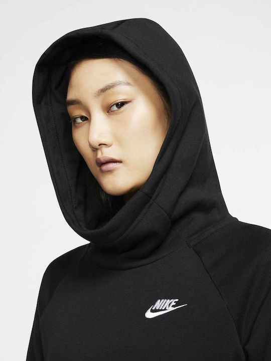 Sportswear Essentials Γυναικείο Φούτερ με Κουκούλα Μαύρο