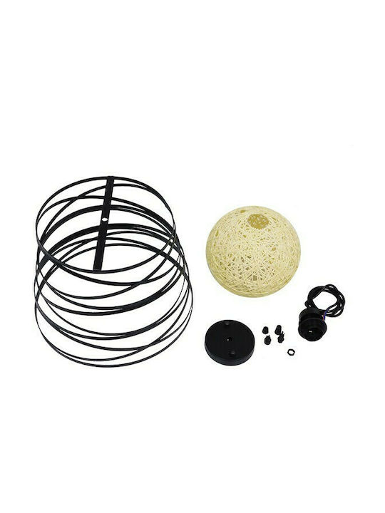 GloboStar Carter Pendant Light Black Grid with Socket E27 32x33x25cm