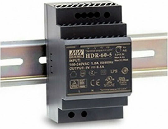 Mean Well HDR60-12 DIN Rail Power Supply 4.5A/12V/54W
