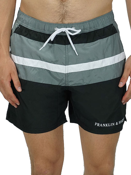 Men's Swimwear Shorts Black Striped