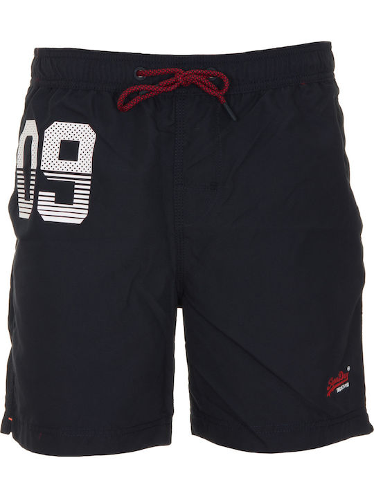 M D1 Men's Swimwear Shorts Navy Blue with Patterns