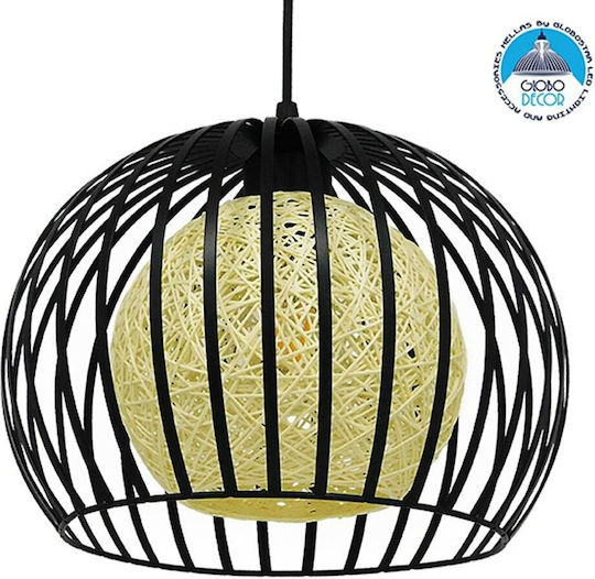 GloboStar Carter Lumini Suspendate Negru Rețea cu Bază de Bec E27 28x23x23cm