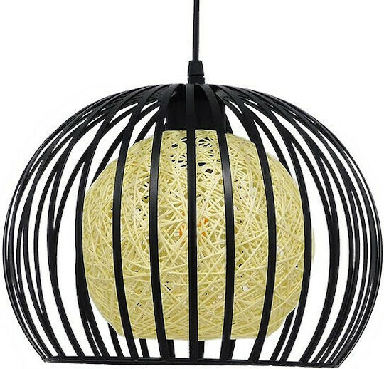 GloboStar Carter Lumini Suspendate Negru Rețea cu Bază de Bec E27 28x23x23cm