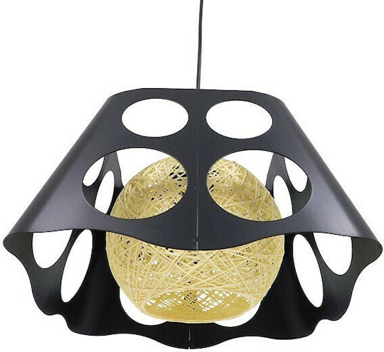 GloboStar Carter Hängelampe Schwarz mit Fassung E27 28x28x22cm.