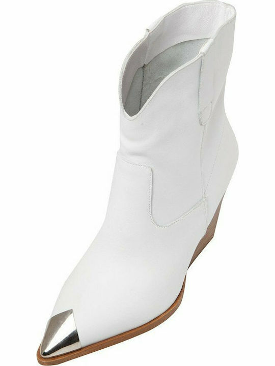 Women's Cowboy Boots with High Heel White
