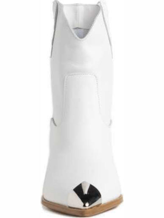 Women's Cowboy Boots with High Heel White