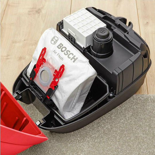 Bosch BGL6PET1 Ηλεκτρική Σκούπα 700W με Σακούλα 4lt Κόκκινη