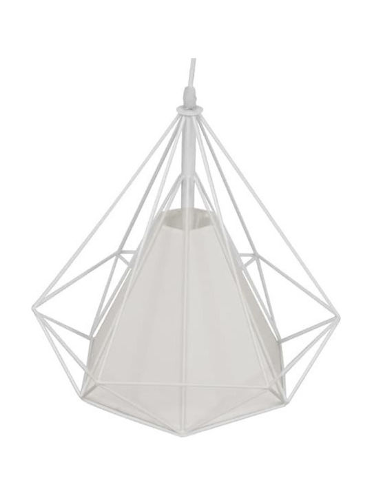 GloboStar Kairi Deckenleuchte Weißes Raster mit Lampenbirnensockel E27 38x39x39cm