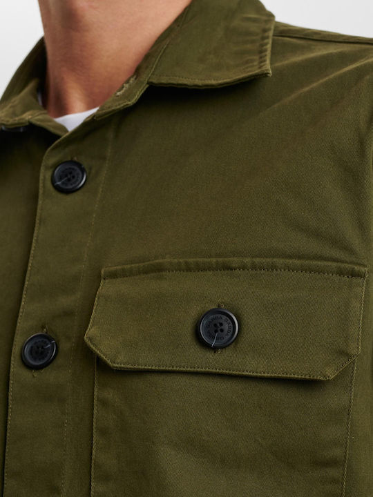 Topper Overshirt Mânecă Lungă În Linie Regular Fit Kaki