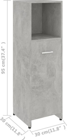 vidaXL Floor Bathroom Column Cabinet L30xD30xH95cm Gray