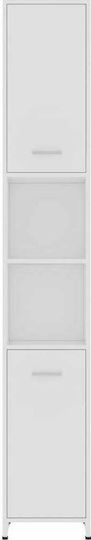 vidaXL Floor Bathroom Column Cabinet L30xD30xH183.5cm White