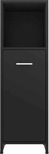 vidaXL Floor Bathroom Column Cabinet L30xD30xH95cm Black