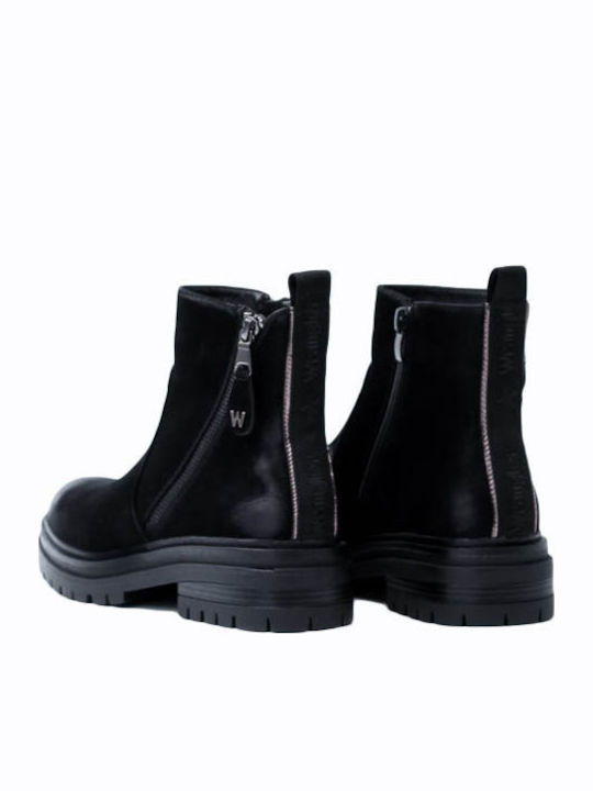Courtbey Wildleder Stiefeletten Damen Schwarz