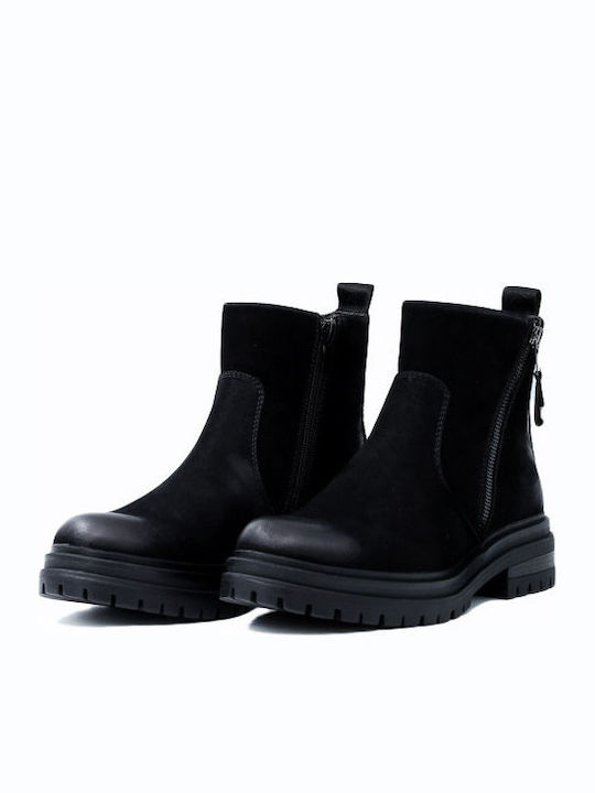 Courtbey Wildleder Stiefeletten Damen Schwarz