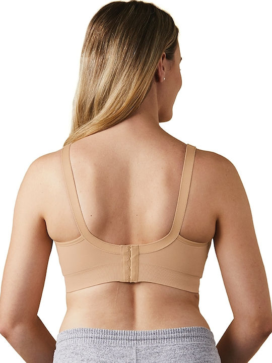Bravado Body Silk Seamless BRV-1401-BS Maternity & Nursing Sports Bra with Clips Beige