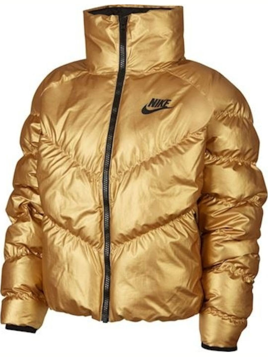 Sportswear Kurz Damen Puffer Jacke für Winter Gold