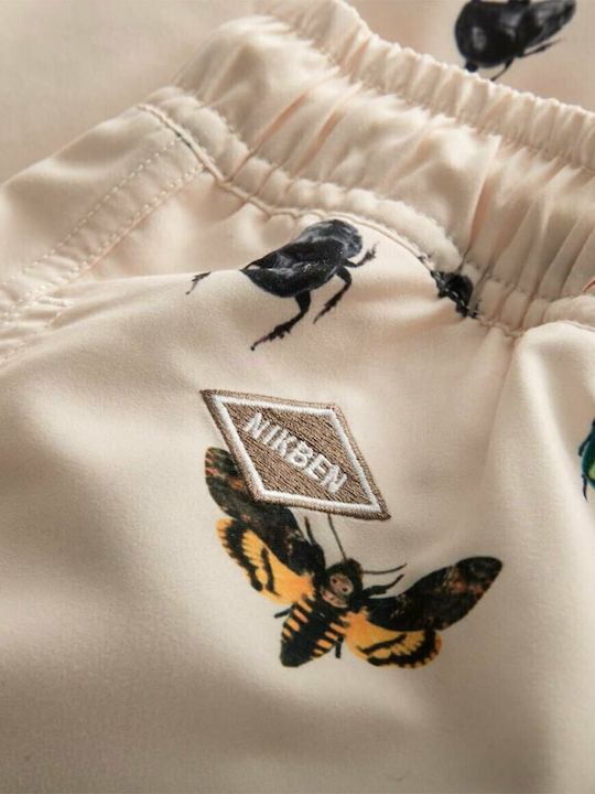 Bugsy Men's Swimwear Shorts Beige with Patterns
