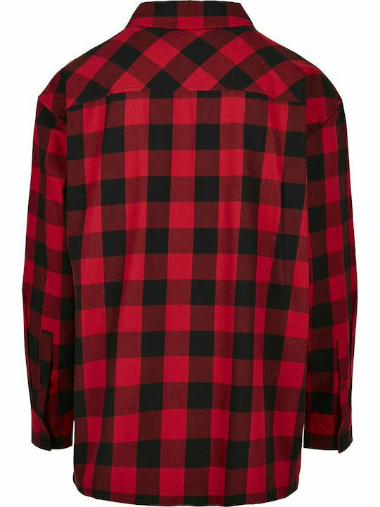 SP029 Long-sleeved Flannel Shirt Checked Red