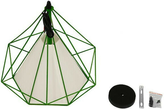 GloboStar Kairi Hängelampe Grün Raster mit Fassung E27 38x38x39cm.