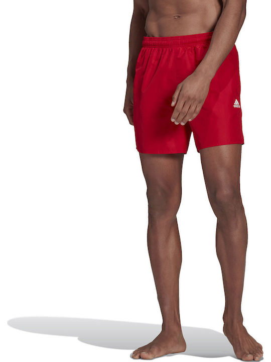Solid Men's Swimwear Shorts Red