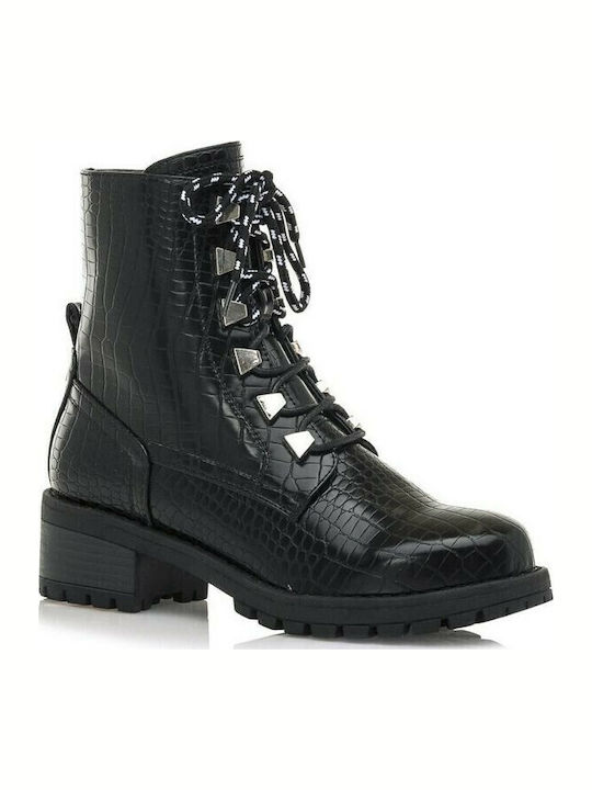 62685 Leder Stiefeletten Damen Cocus Black