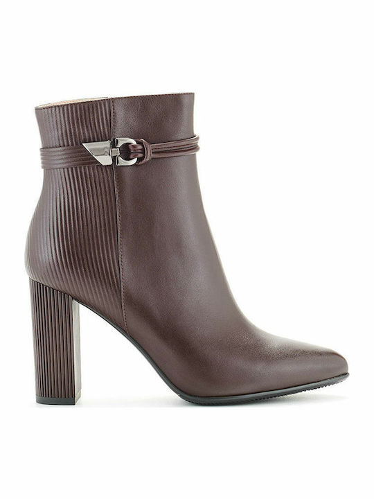 AMQ12-90B Ghete Dama Din Piele Ankle Boots Maro