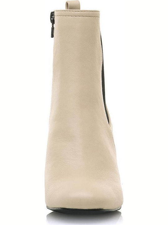 62555 Damen Chelsea Stiefeletten mit mittlerem Absatz Beige