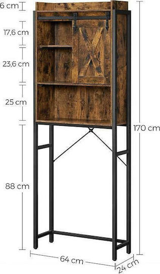 Vasagle Badezimmersäule Boden H64xB24xH171cm Braun