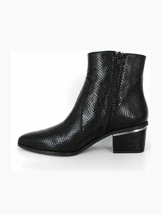 Leder Stiefeletten Damen Schwarz