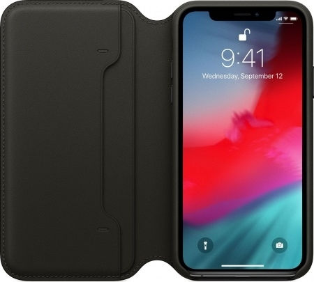 Apple Leather Folio Book Synthetic Leather Black (iPhone X / Xs)