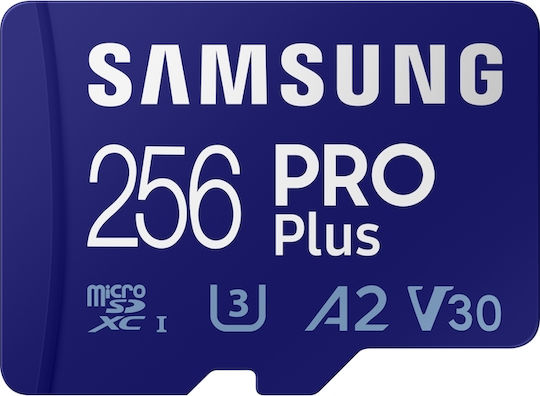 Samsung Pro Plus (2021) microSDXC 256GB U3 V30 A2 UHS-I 160MB/s με αντάπτορα