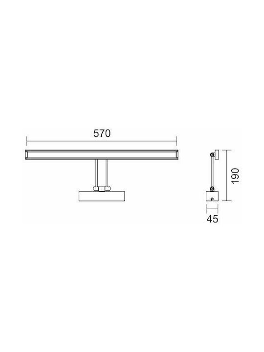 Spot Light Modern Lamp Bathroom with Integrated LED and Natural White Light 57cm