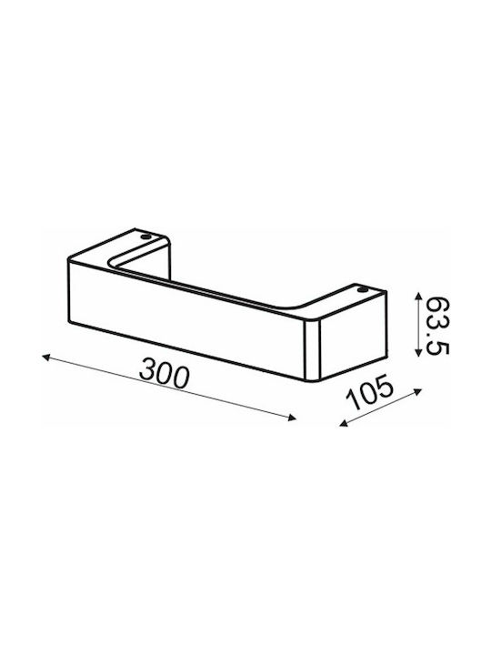 Aca Foga Modern Leuchte Wand mit Integrierter LED und Warmweißes Licht Schwarz 30x10.5x6.4cm