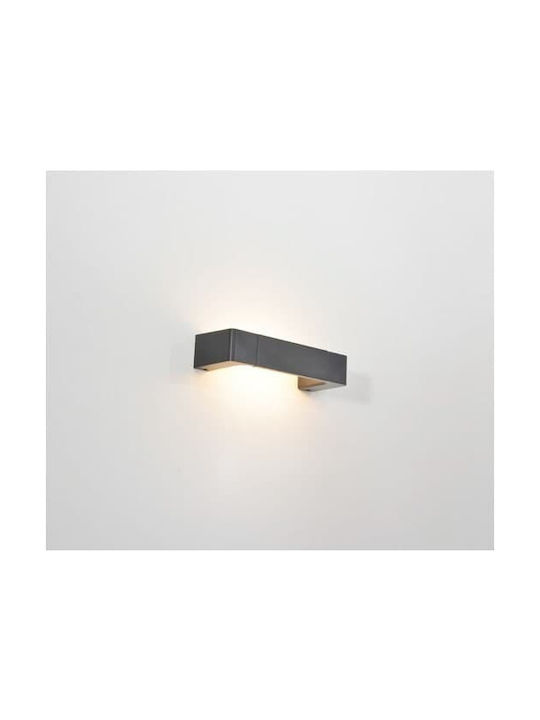Aca Μοντέρνο Φωτιστικό Τοίχου με Ενσωματωμένο LED και Θερμό Λευκό Φως σε Μαύρο Χρώμα Πλάτους 30cm