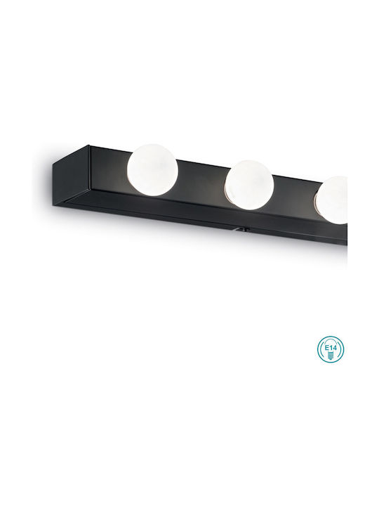 Ideal Lux Prive Modern Wall Lamp with Socket E14 Black Width 60.5cm