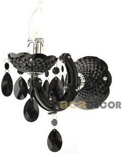Aca Pegasus Vintage Lamp Wall with Socket E14 Black 18cm