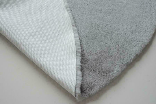 Newplan Puffy Antiderapant Covor Rotund Shaggy Din blană T-FC6 Gri deschis