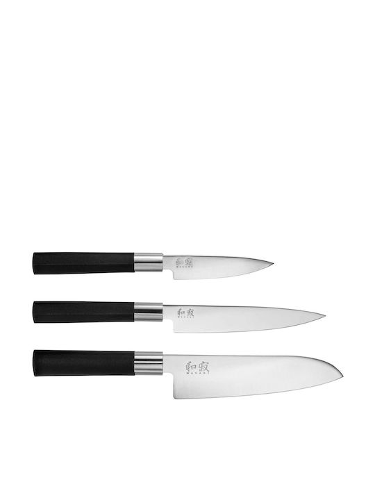 Kai Wasabi Black Σετ Μαχαίρια από Ανοξείδωτο Ατσάλι 3τμχ