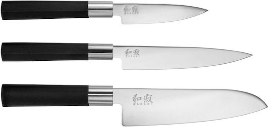 Kai Wasabi Black Σετ Μαχαίρια από Ανοξείδωτο Ατσάλι 3τμχ