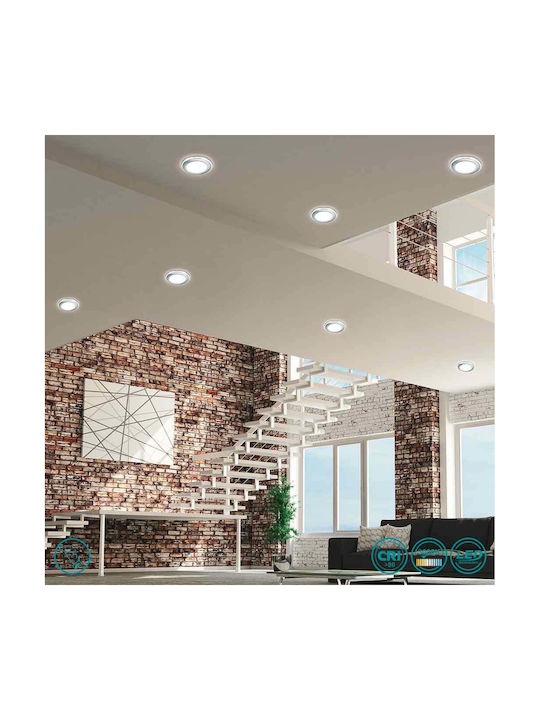 Trio Lighting Aura Round Plastic Recessed Spot with Integrated LED and Warm White Light Black 8.2x8.2cm. 1pcs