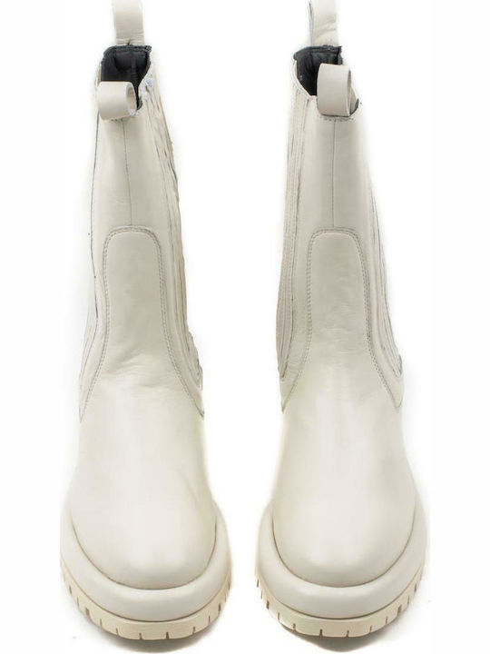 Paola Ferri Leather Women's Ankle Boots White