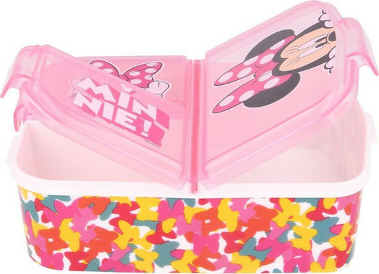 Stor Minnie Mouse Πλαστικό Παιδικό Δοχείο Φαγητού Minnie Ροζ 19.5 x 16.5 x 6.7εκ.