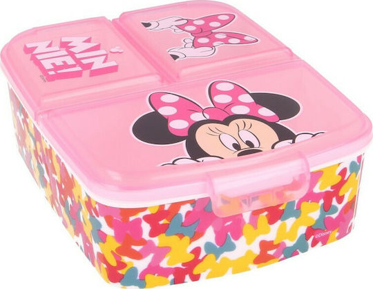 Stor Minnie Mouse Πλαστικό Παιδικό Δοχείο Φαγητού Minnie Ροζ 19.5 x 16.5 x 6.7εκ.