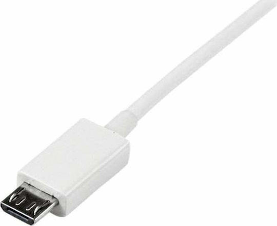 StarTech Regular USB 2.0 to micro USB Cable Λευκό 1m (USBPAUB1MW)