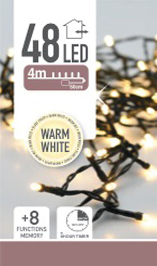 48 Lichter LED 3.5m. Warmes Weiß Batterie in Zeichenfolge 1Stück 48 Lichter LED 3.5m. Warmes Weiß Batterie in Zeichenfolge 1Stück
