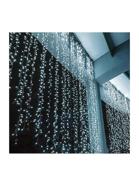240 Λαμπάκια LED 2μ. x 100εκ. Ψυχρό Λευκό τύπου Κουρτίνα