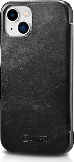 iCarer Curved Edge Vintage Book Δερμάτινο Μαύρο (iPhone 13 mini)