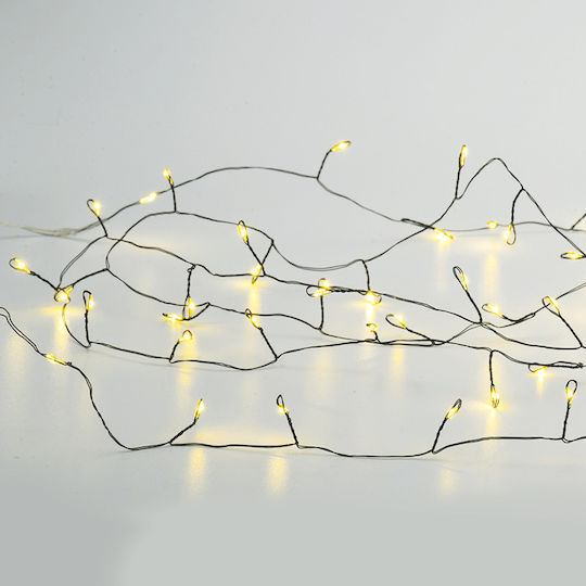 50 Lights LED 2.8m. Warm White Battery in String 1pcs